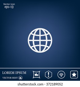 The globe icon. Globe symbol. Flat Vector illustration