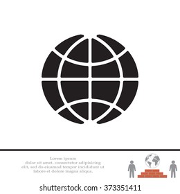 The globe icon. Globe symbol. Flat Vector illustration