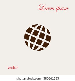 The globe icon. Globe symbol. Flat Vector illustration