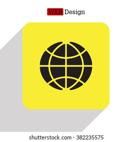 The globe icon. Globe symbol. Flat Vector illustration