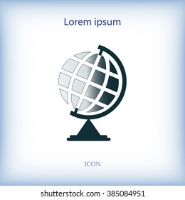 The globe icon. Globe symbol. Flat Vector illustration