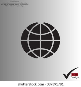 The globe icon. Globe symbol. Flat Vector illustration