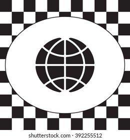 The globe icon. Globe symbol. Flat Vector illustration