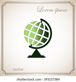 The globe icon. Globe symbol. Flat Vector illustration