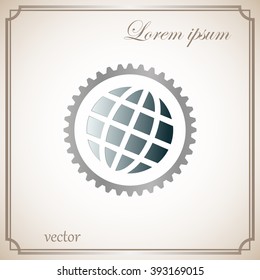 The globe icon. Globe symbol. Flat Vector illustration