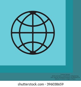 The globe icon. Globe symbol. Flat Vector illustration