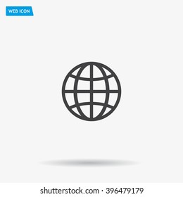 The globe icon. Globe symbol. Flat Vector illustration