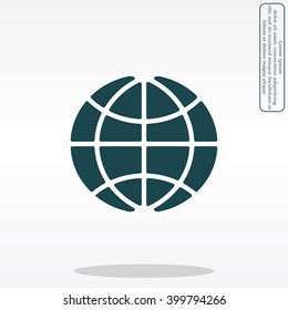 The globe icon. Globe symbol. Flat Vector illustration