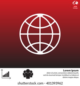 The globe icon. Globe symbol. Flat Vector illustration