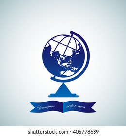 The globe icon. Globe symbol. Flat Vector illustration
