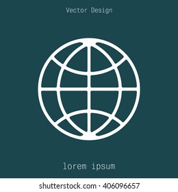 The globe icon. Globe symbol. Flat Vector illustration