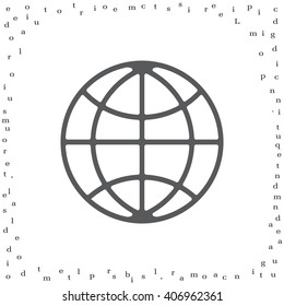 The globe icon. Globe symbol. Flat Vector illustration