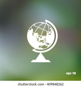 The globe icon. Globe symbol. Flat Vector illustration