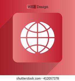 The globe icon. Globe symbol. Flat Vector illustration