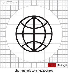 The globe icon. Globe symbol. Flat Vector illustration
