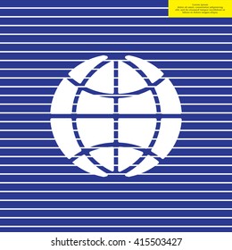 The globe icon. Globe symbol. Flat Vector illustration