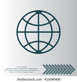 The globe icon. Globe symbol. Flat Vector illustration