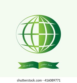 The globe icon. Globe symbol. Flat Vector illustration