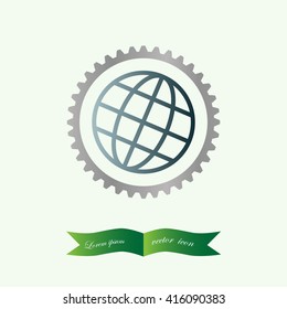 The globe icon. Globe symbol. Flat Vector illustration