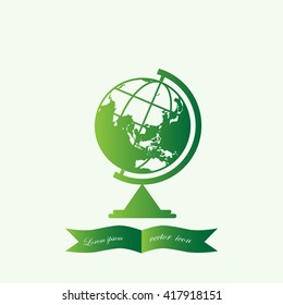The globe icon. Globe symbol. Flat Vector illustration