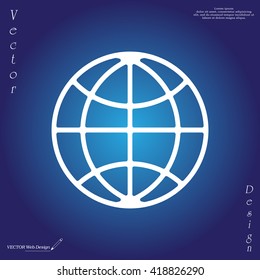 The globe icon. Globe symbol. Flat Vector illustration