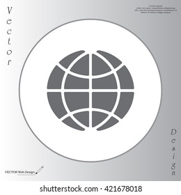 The globe icon. Globe symbol. Flat Vector illustration