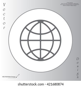 The globe icon. Globe symbol. Flat Vector illustration