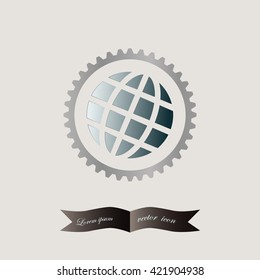 The globe icon. Globe symbol. Flat Vector illustration
