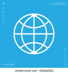The globe icon. Globe symbol. Flat Vector illustration