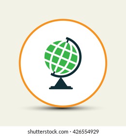 The globe icon. Globe symbol. Flat Vector illustration