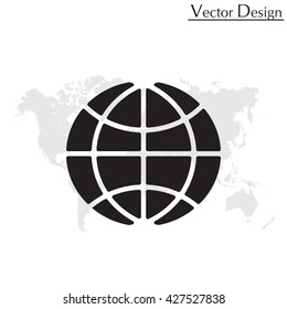 The globe icon. Globe symbol. Flat Vector illustration