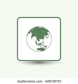 The globe icon. Globe symbol. Flat Vector illustration