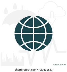 The globe icon. Globe symbol. Flat Vector illustration