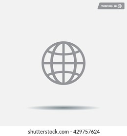 The globe icon. Globe symbol. Flat Vector illustration