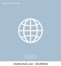 The globe icon. Globe symbol. Flat Vector illustration