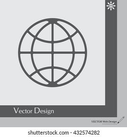 The globe icon. Globe symbol. Flat Vector illustration