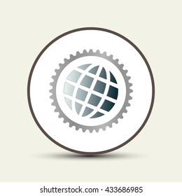 The globe icon. Globe symbol. Flat Vector illustration