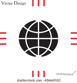 The globe icon. Globe symbol. Flat Vector illustration