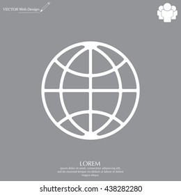 The globe icon. Globe symbol. Flat Vector illustration