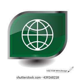 The globe icon. Globe symbol. Flat Vector illustration