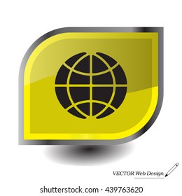 The globe icon. Globe symbol. Flat Vector illustration