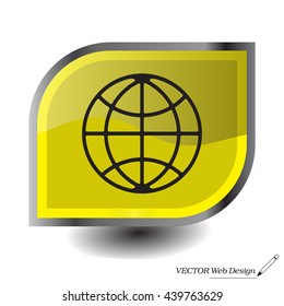 The globe icon. Globe symbol. Flat Vector illustration