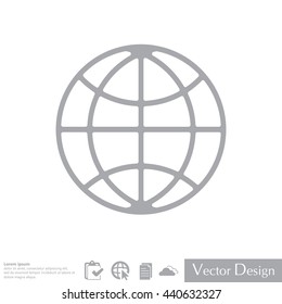 The globe icon. Globe symbol. Flat Vector illustration