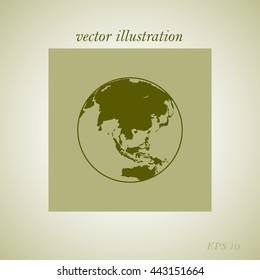 The globe icon. Globe symbol. Flat Vector illustration