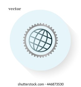 The globe icon. Globe symbol. Flat Vector illustration