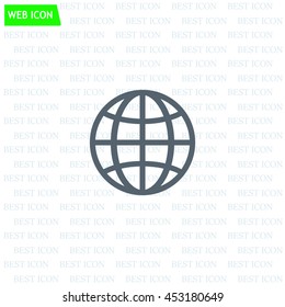 The globe icon. Globe symbol. Flat Vector illustration