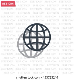 The globe icon. Globe symbol. Flat Vector illustration
