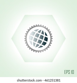 The globe icon. Globe symbol. Flat Vector illustration