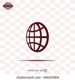 The globe icon. Globe symbol. Flat Vector illustration