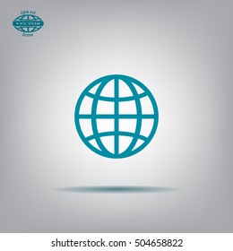 The globe icon. Globe symbol. Flat Vector illustration